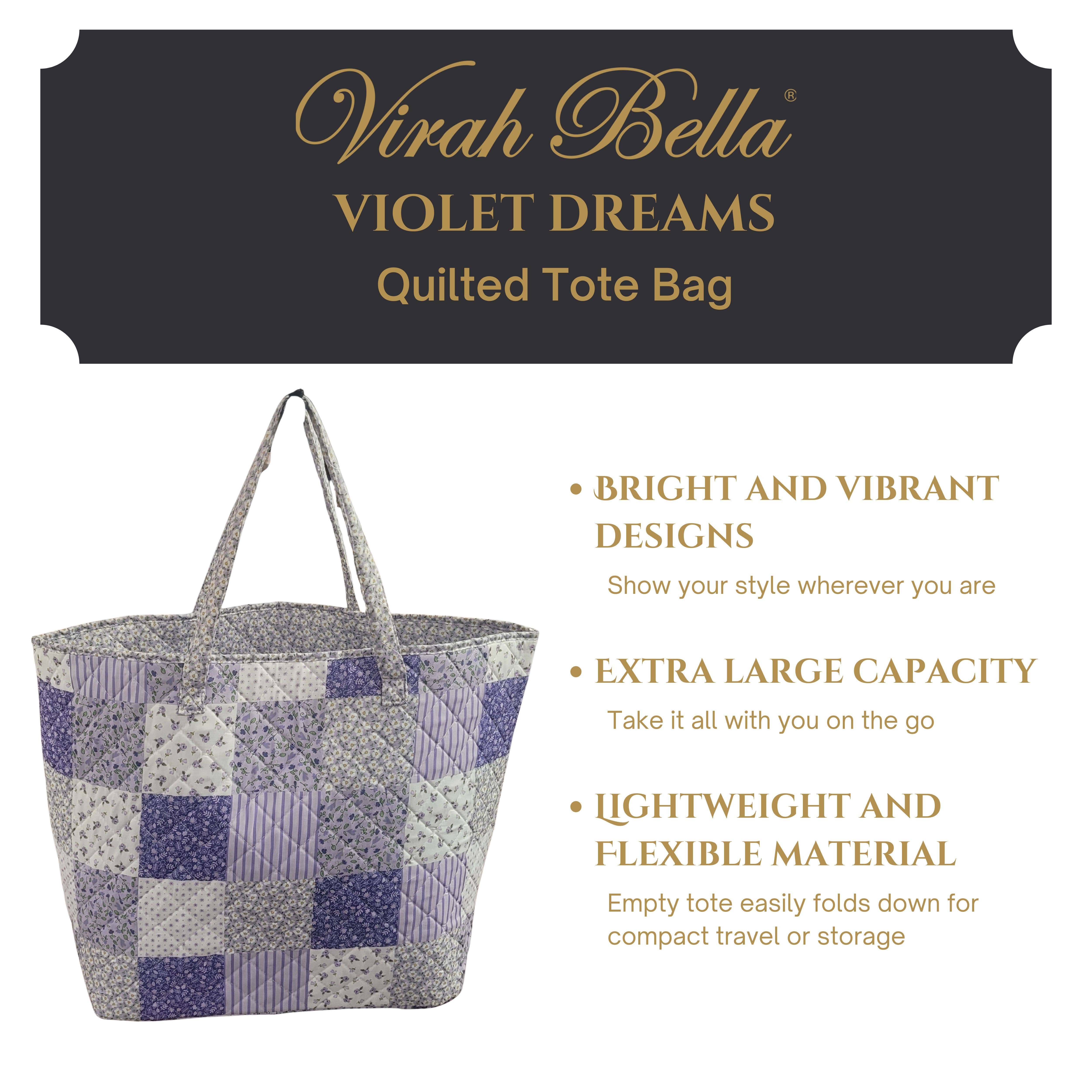 Duke Imports - Wholesale Tote Bag - Women's - "Violet Dreams" Designer Quilted Tote Bag1