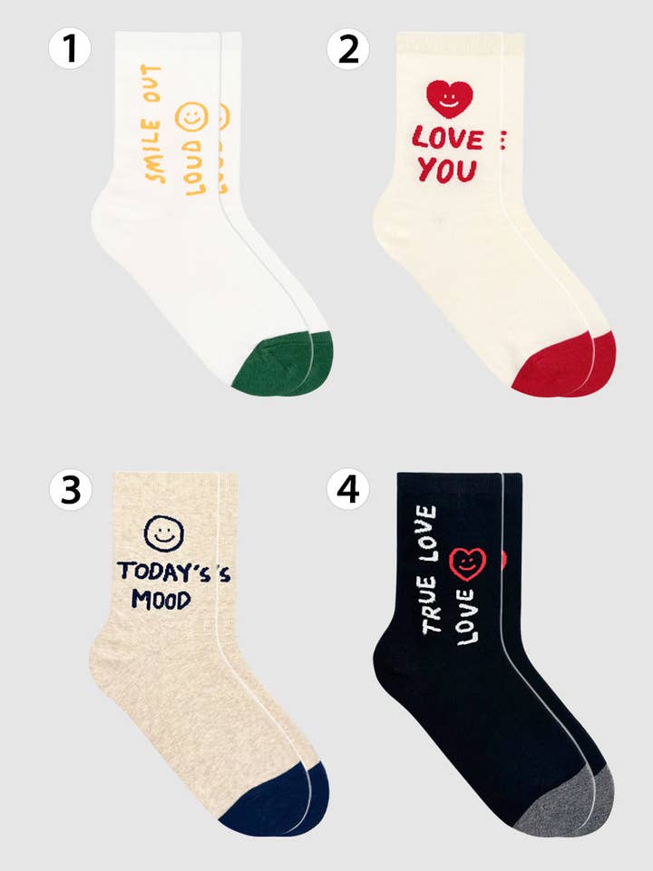 Calzini Donna Crew 'Today’s Mood' per la vendita all'ingrosso da parte di 7DAYSSOCKS