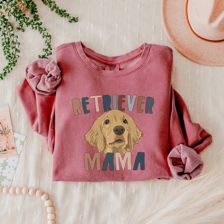 Verita Culture - Wholesale Graphic Sweatshirt - Women's - Golden Retriever Cute Dog Mom Comfort Colors Sweatshirt8