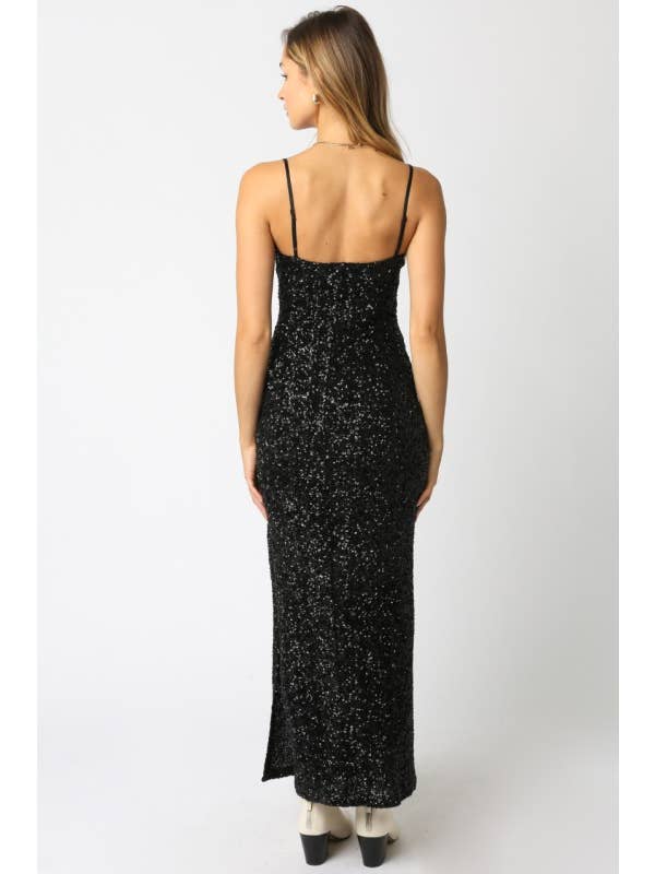 Olivaceous - Wholesale Dress - Women's - Fiona Sequin Dress3