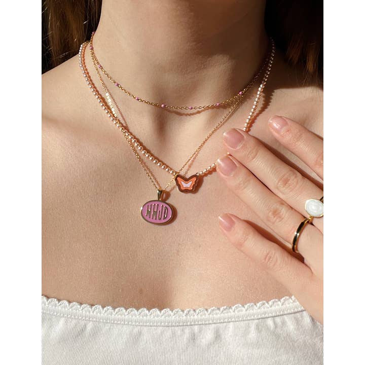 Elevated Faith - Vendita all'ingrosso Collana con ciondolo/pendaglio - Set collana WWJD rosa