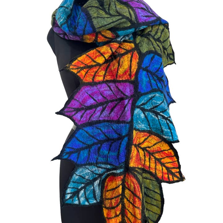 Pomegranate Moon – Großhandel Schal – Damen – Arbeitstuch mit Blattmotiv1