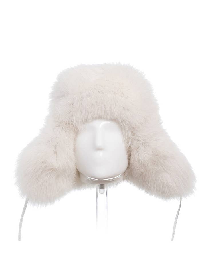 Witte muts van echt poolvos- en nertsbont voor wholesale door Buy Me Fur