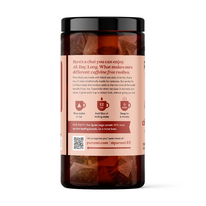Paromi Tea - Wholesale Loose Tea - Paromi Organic Rooibos Tea, Cinnamon Chai, Caffeine Free