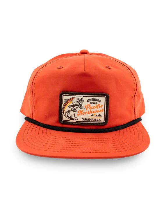 Driftcast 5-Panel Hat Orange for wholesale by Northwest Vibes Supply Co.
