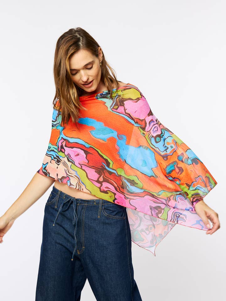 Mila Ponshawl in Wake Up for wholesale by AMB Designs