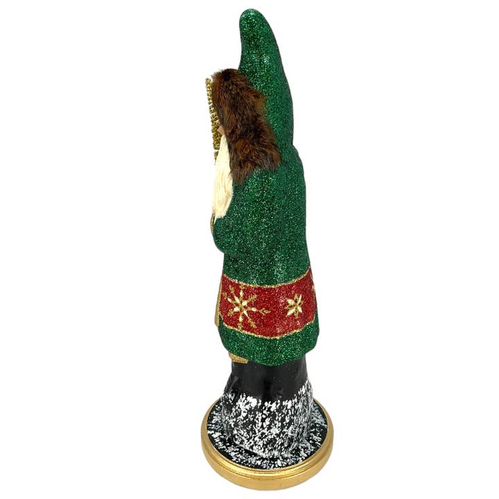 Pinnacle Peak Trading - Wholesale Christmas Decoration - Ino Schaller Forest Green Santa Large German Paper Mache