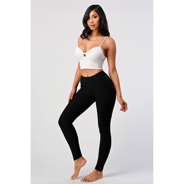 HIGH WAIST YOGA PANTS SCRUNCH BUTT LIFT LEGGINGS WITH POCKET for wholesale by JHP Collection