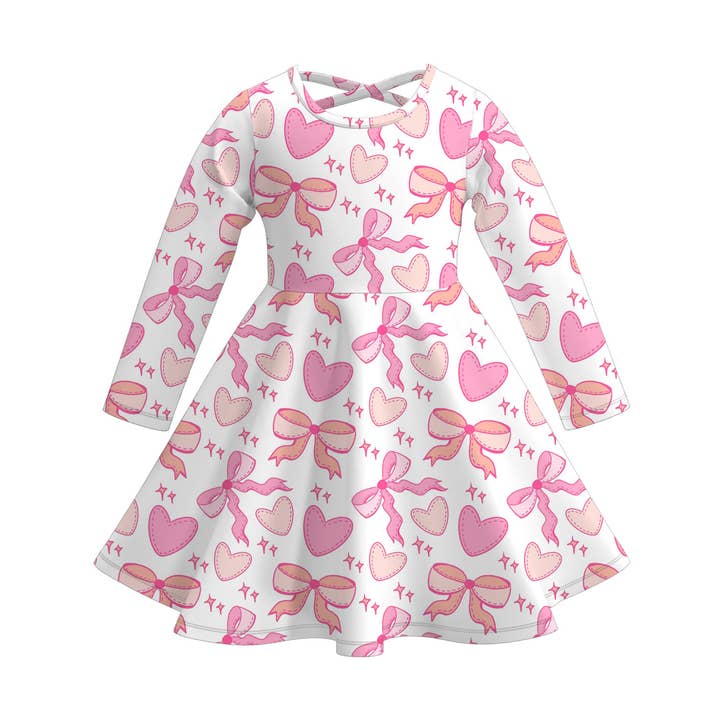 Sweet Hearts candy Long sleeve dress for Valentine's Day for wholesale by Little Trendy