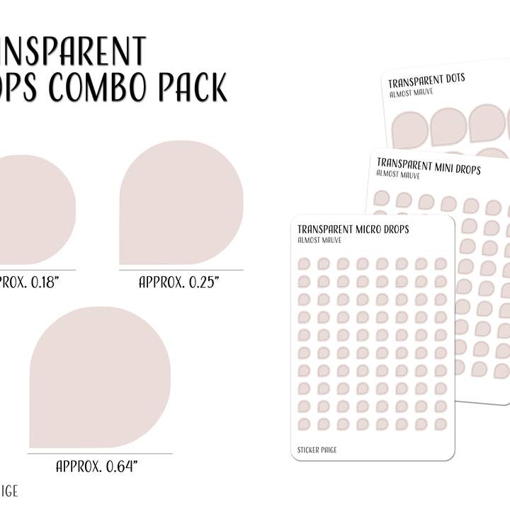 Transparent Drops Planner Sticker Set for wholesale by Sticker Paige