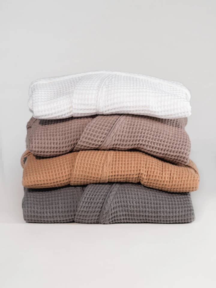 Neunest - Wholesale Robe - Unisex - Pamuk Waffle Bathrobe – White 100% cotton5