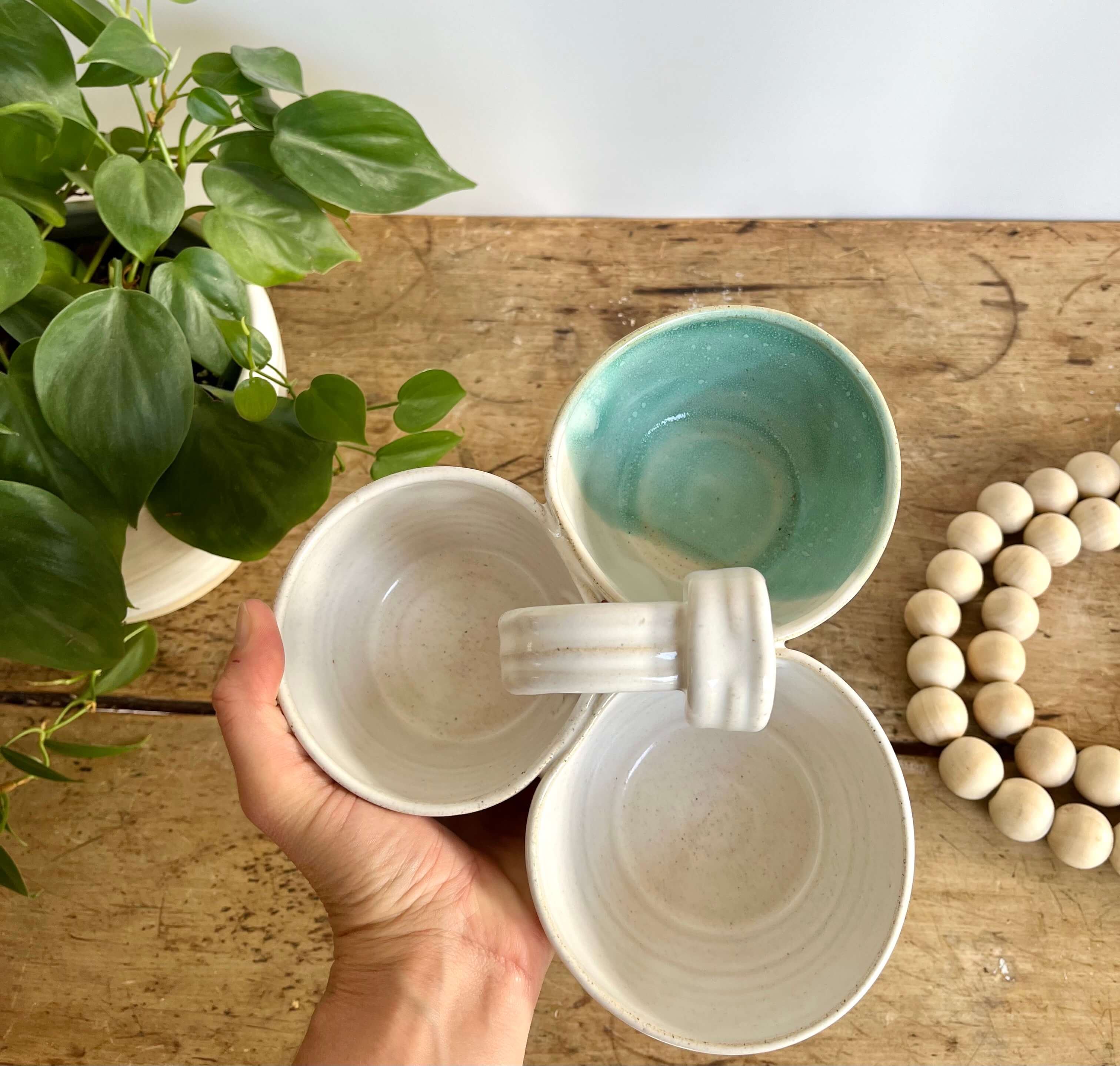 Coastal Clay Co. - Wholesale Platter - Triple Dip Platter Summer Party Platter Ceramic Dip Tray10