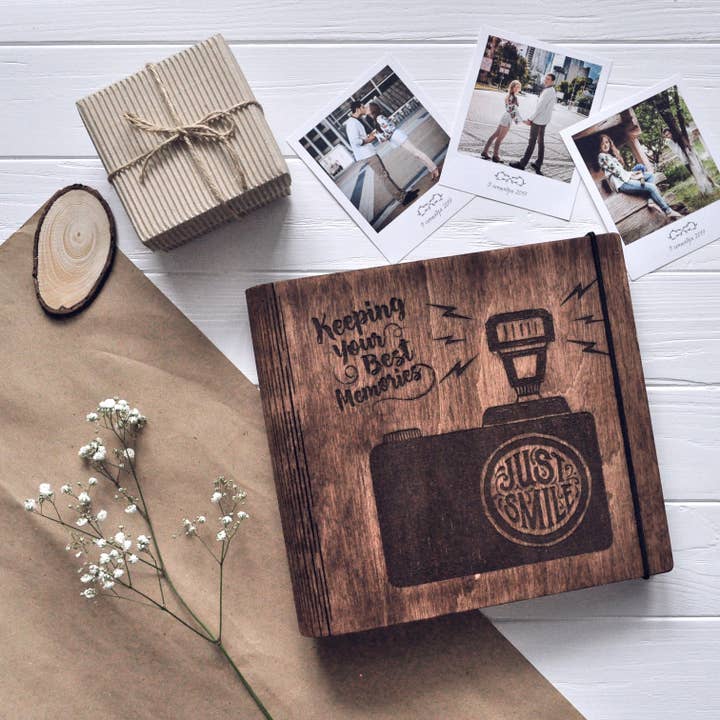Mr.Deer – wholesale Photo album – Wood Photo Album "Keeping memories". Scrapbook.