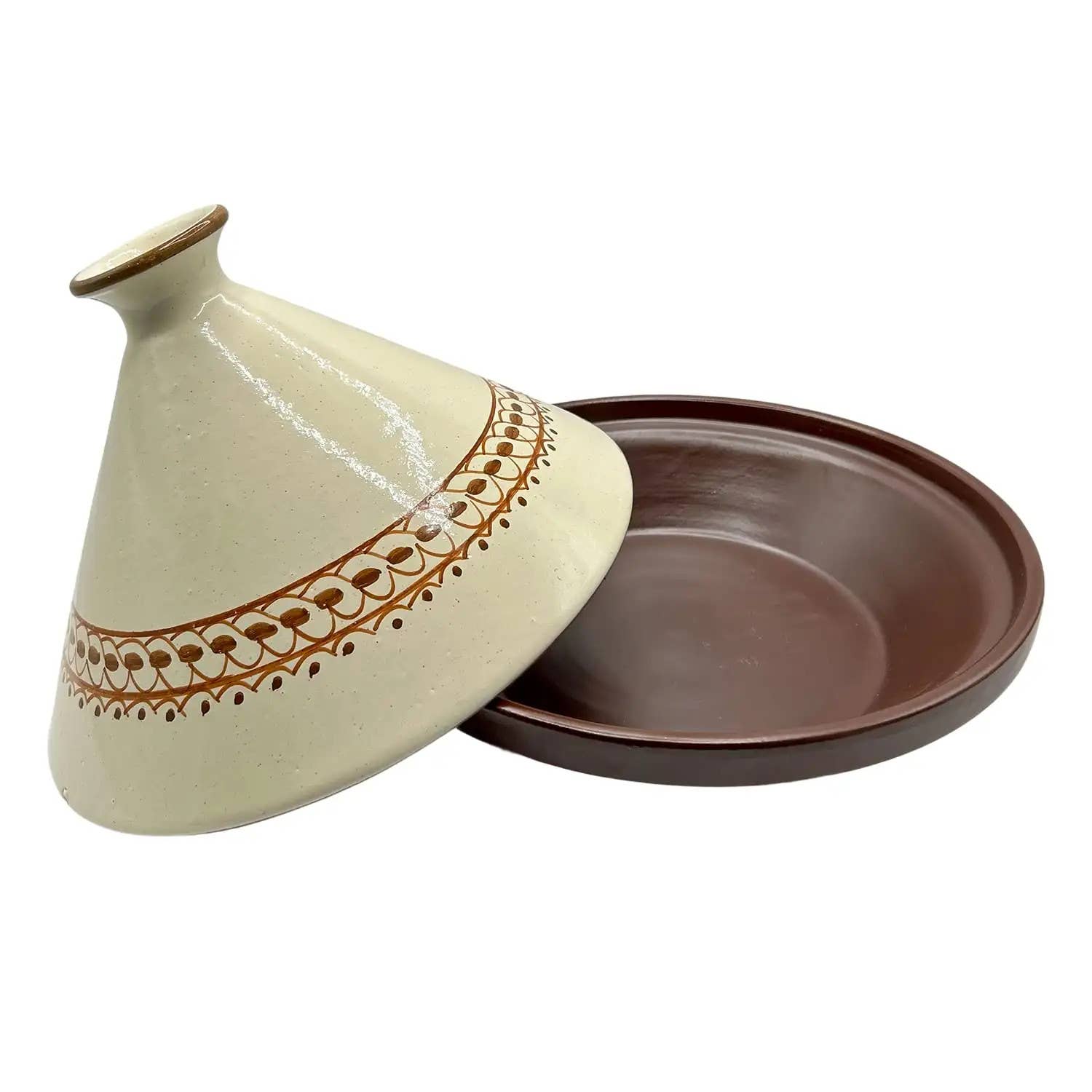 Etnico del Mondo - Wholesale Cooking Pot - Hand-Painted Terracotta Tagine XL 32cm - Ethnic Pot #12