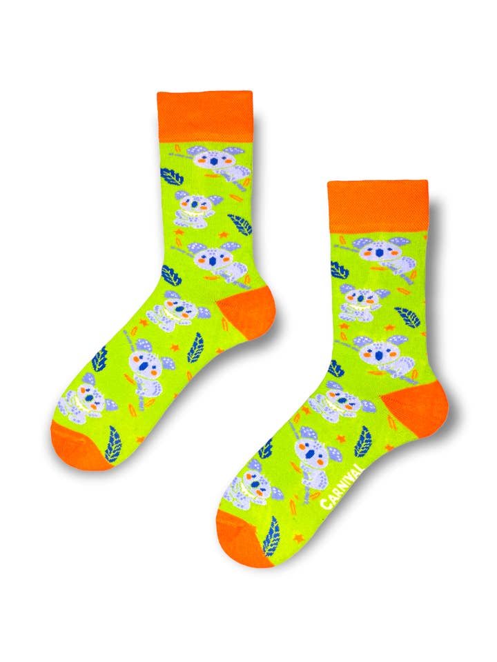 Carnival Socks – wholesale Strumpor - Unisex – Nyhetsstrumpor för män och kvinnor | Mönstrade strumpor Unisex | Funky Socks | Roliga färgglada dumma bomullsstrumpor | Bästa roliga galna glada gåvor för män och kvinnor | Carnival Koala | Par