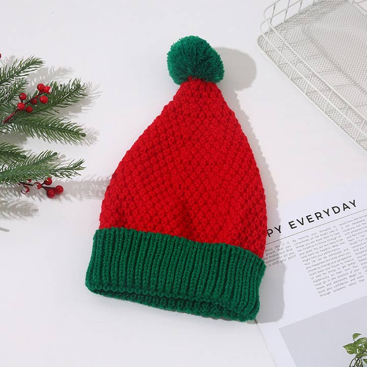 NINEXIS - Wholesale Beanie - Women's - CWAH04352_RED WHITE CHRISTMAS KNIT BEANIE HAT6