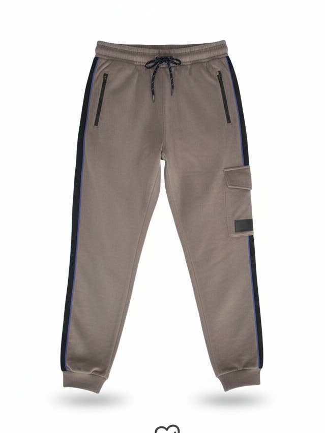LewyLou NO4 Calças jogger taupe por atacado de Little Chiq