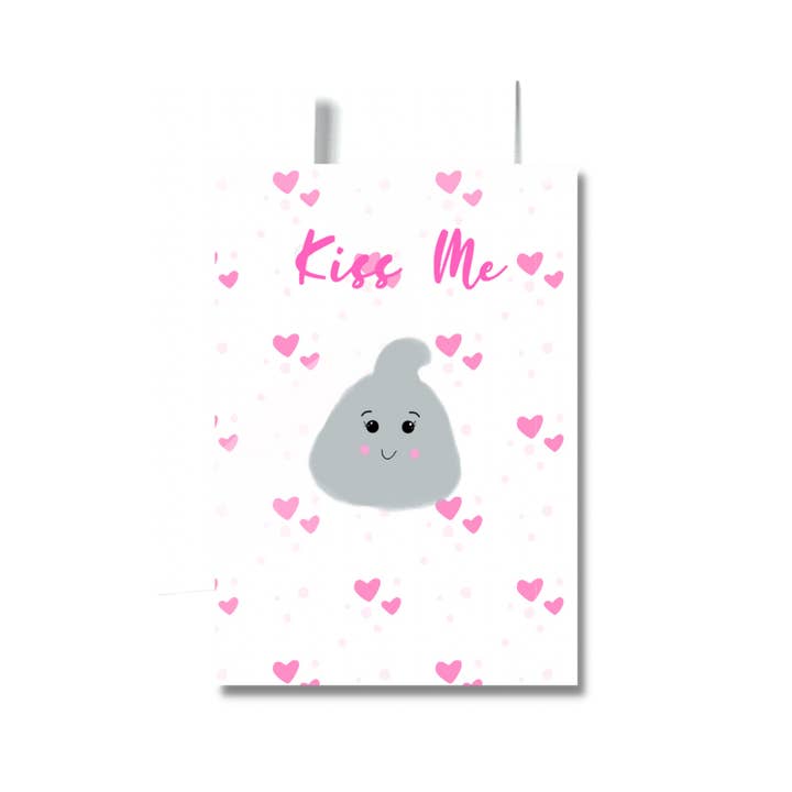 Carte de vœux de la Saint-Valentin - Bonbons au chocolat Kisses pour la vente par Brandi Creations Design Studio