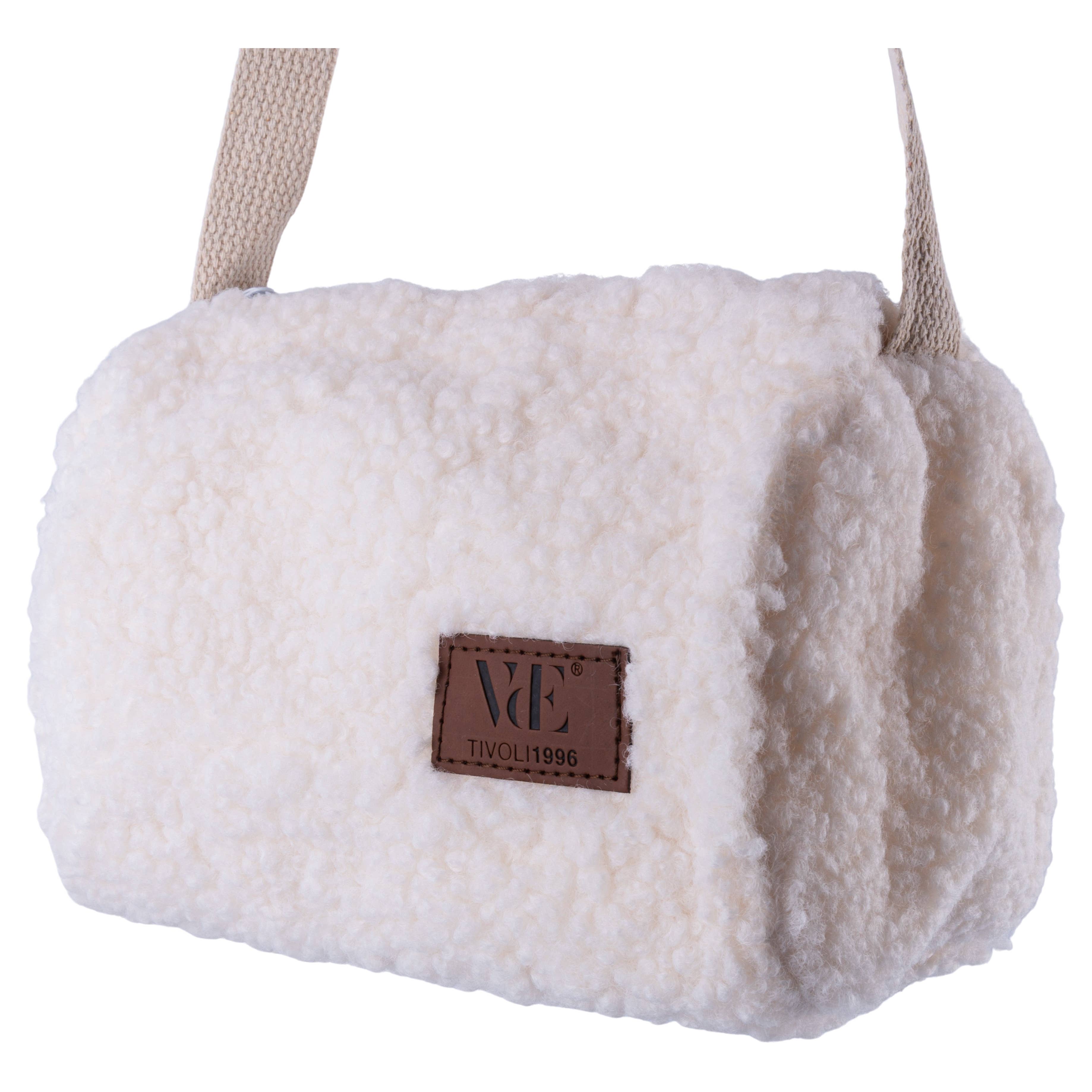 VdE Tivoli 1996 – Großhandel Umhängetasche - Damen – WEISSE TEDDY-TASCHE 20X16X17CM / SCHULTERGURT2