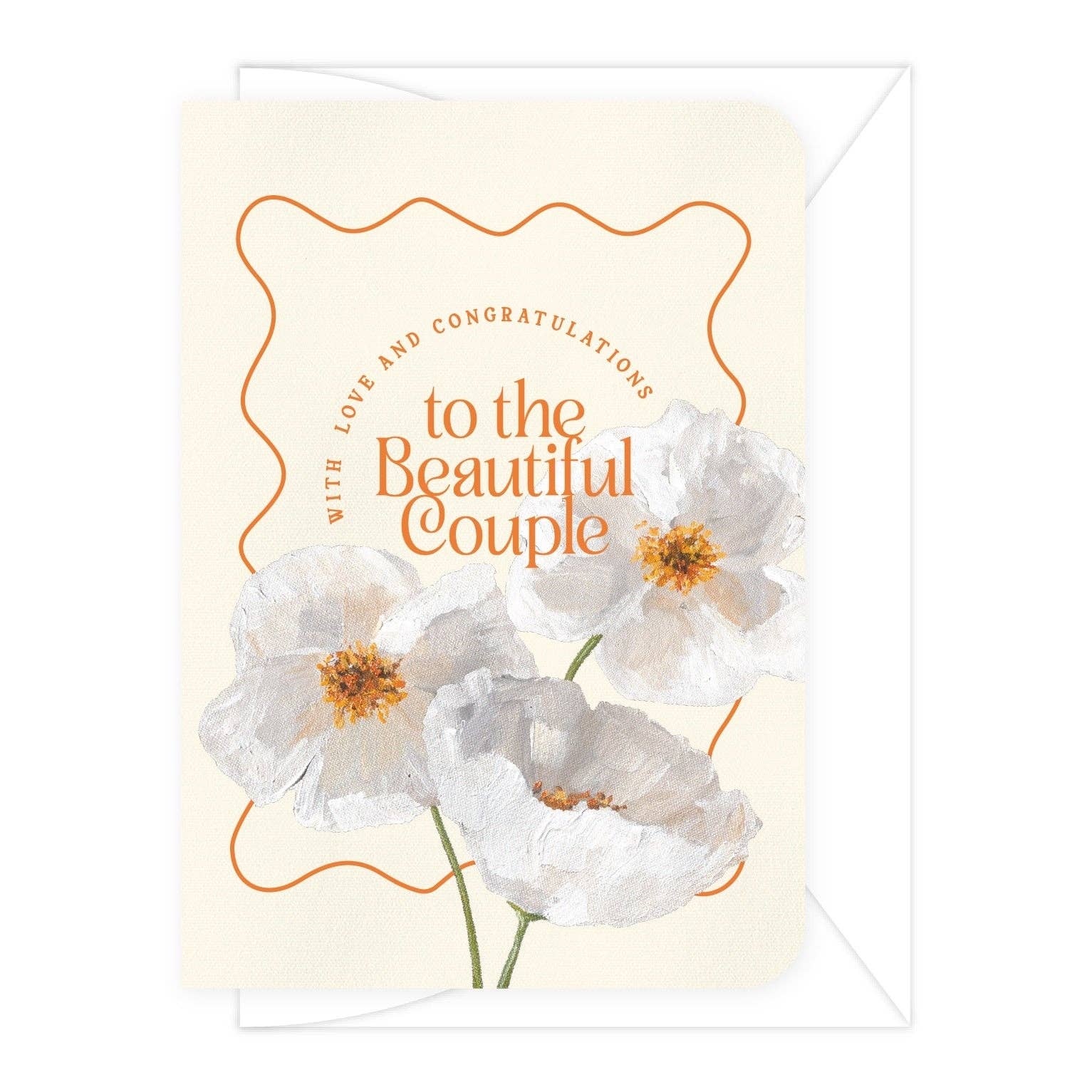 Daymaker Stationery - Wholesale Wedding card - 'Beautiful Couple' Poppies Greeting Card1