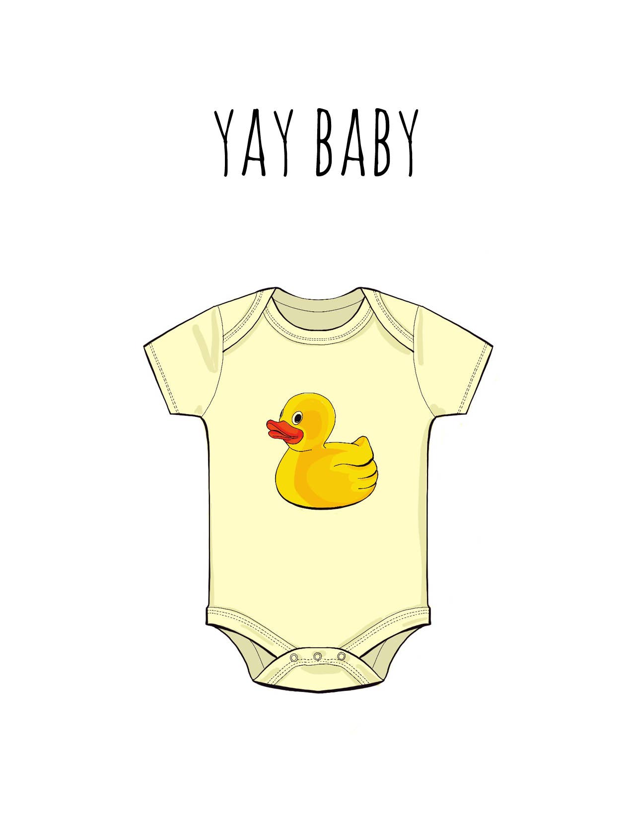 Noted By Copine - Wholesale Baby Card - Yay Baby - Hand Illustrated Baby Card1