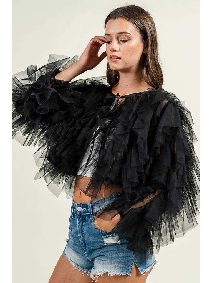 PRIVY - Wholesale Jacket - Women's - CG60052Y_TULLE JACKET1