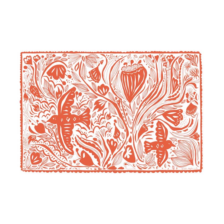 Nature’s Tapestry (orange) - Illustrated Greetings Card for wholesale by Hello Magpie