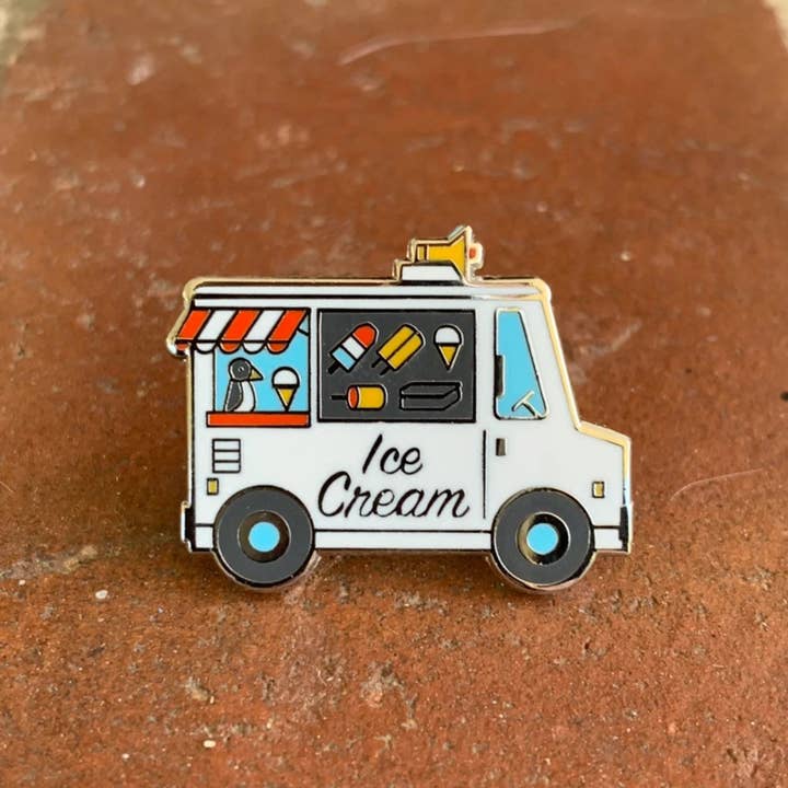 doodle dose - Wholesale Lapel Pin/Button - Ice Cream Truck - HARD ENAMEL PIN - Food Trucks - Dessert -