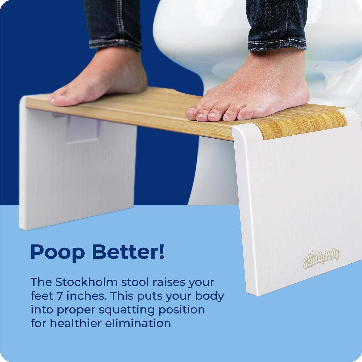 Squatty Potty – Engroshandel Taburet – Squatty Potty Stockholm Bambus Foldbar Toilet Skammel3