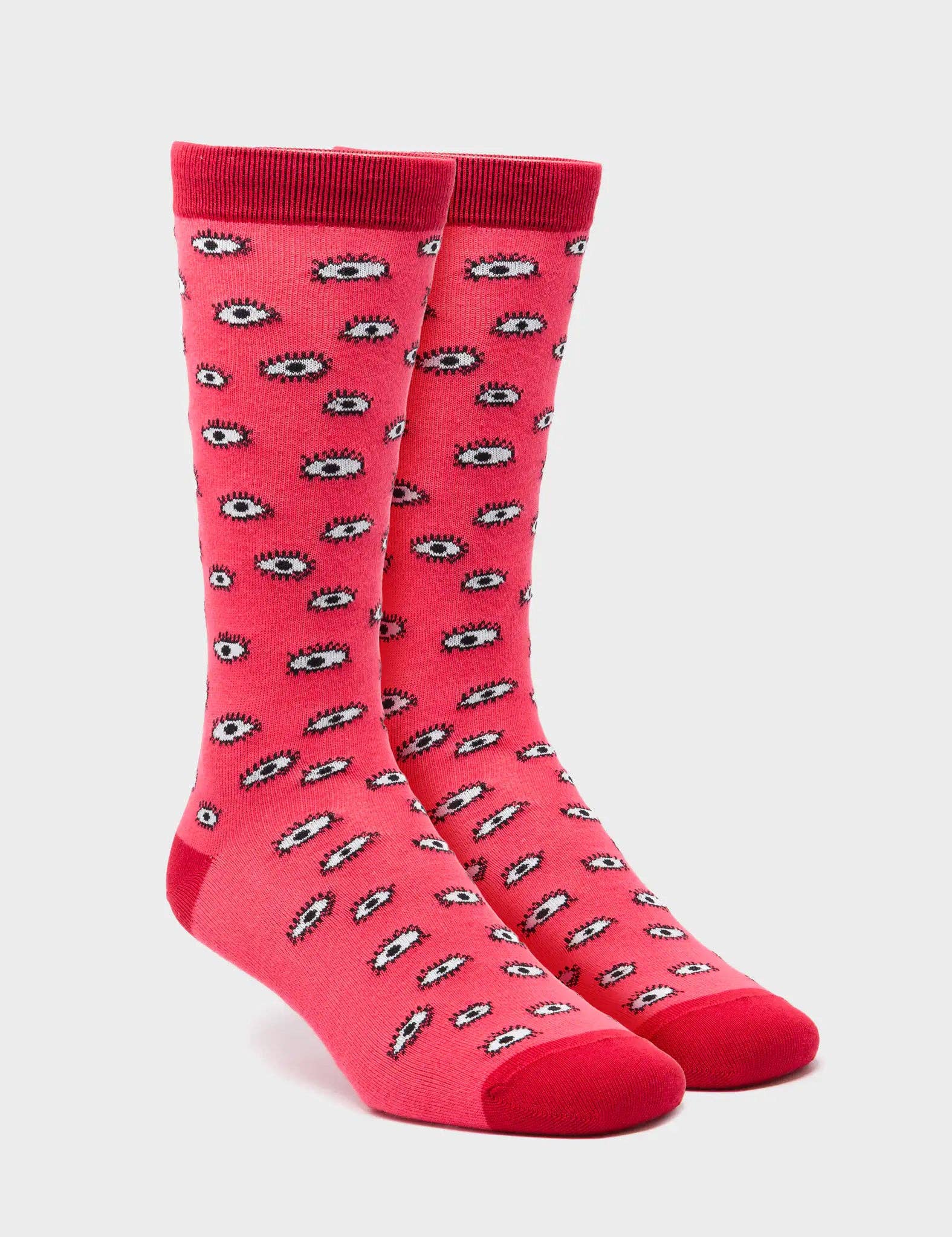 Min & Mon - Wholesale Socks - Women's - Red Socks - All Over Eyes2