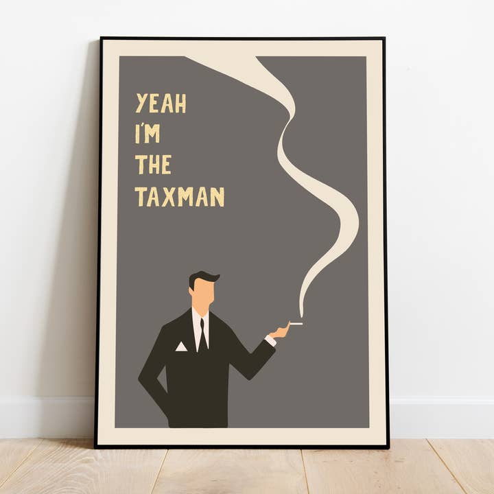 The Beatles Music Print Retro Lyrics Mid Century Band plakat for engroshandel hos Jaffa Orange