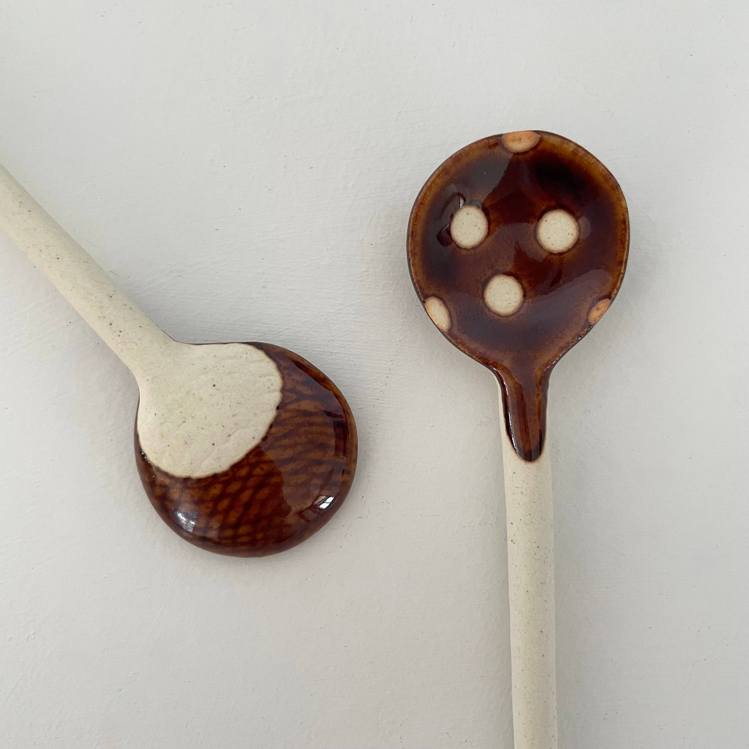 fort & field - Wholesale Table Spoon (Cutlery) - Polka dot small handmade Japanese pottery coffee tea spoon2