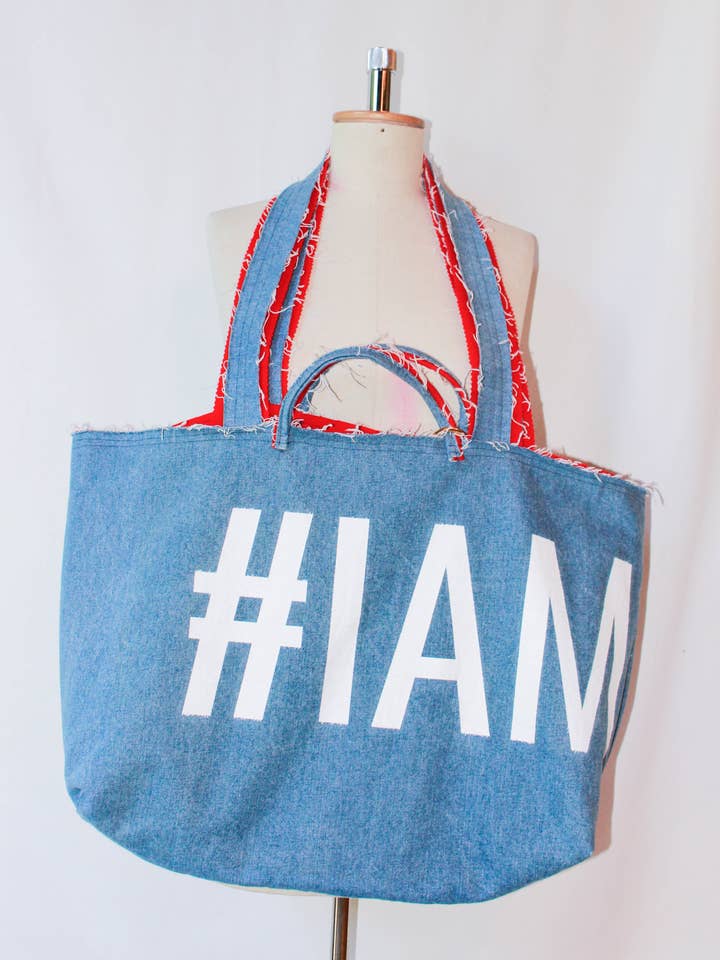Seasonal_ #I AM Slut_Shopping Bag_Denim for engroshandel hos #DAMUR