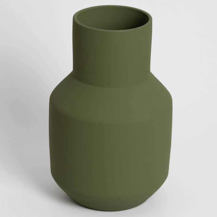 Grön Sado-vas i keramik i olivgrönt - perfekt för torkade blommor för wholesale på Faire4