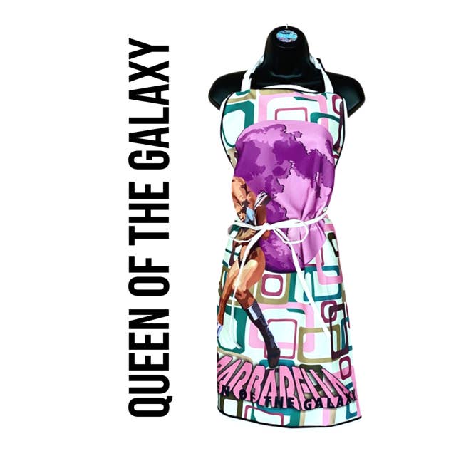 QUEEN OF THE GALAXY APRON EXCLUSIVE for wholesale by Maida Designs