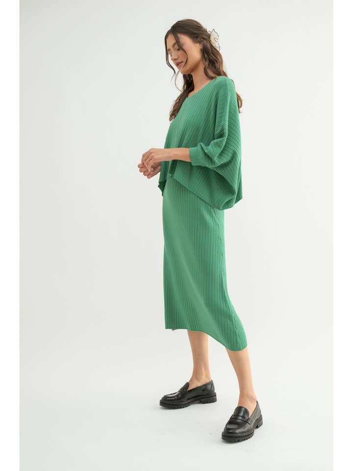 Wishlist Apparel - Wholesale Top & Skirt Set - Women's - RIBBED KNIT TOP AND DRESS SET / WL24-95503