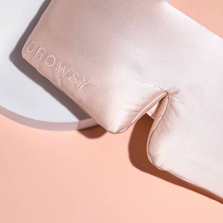 Drowsy Sleep Co. - Wholesale Sleep/Eye Mask - Sunset Pink Silk Sleep Mask5