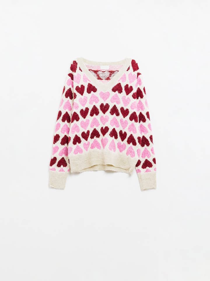 Rosa Camisola Branca Aconchegante Com Corações Rosa para venda a revendedores na Faire4