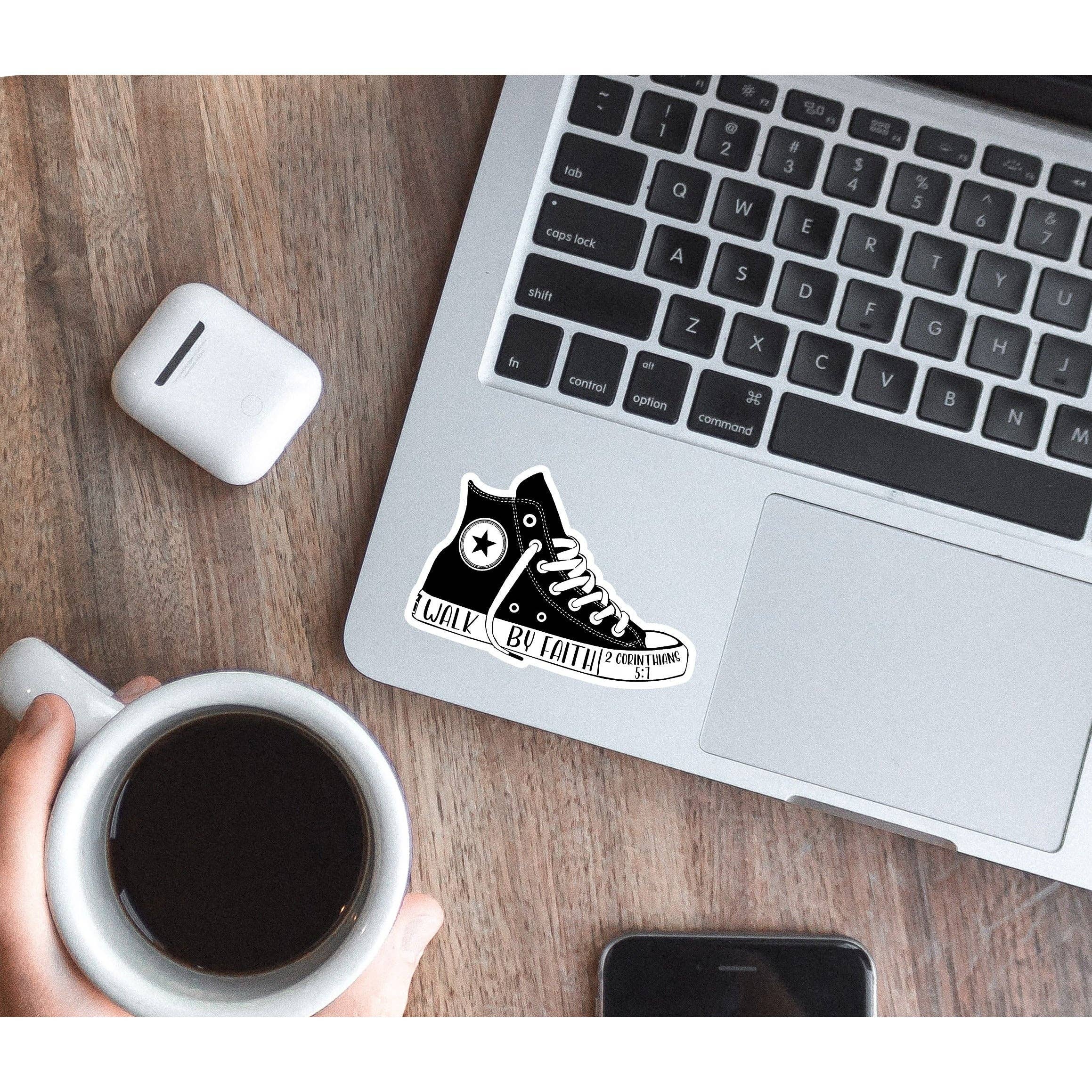 Missional Merch - Wholesale Sticker - Walk By Faith | Christian Sticker | Chuck Taylor All Stars2