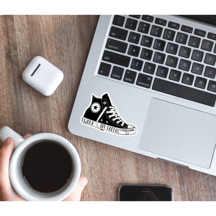 Missional Merch - Wholesale Sticker - Walk By Faith | Christian Sticker | Chuck Taylor All Stars2