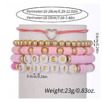 Comely Fashion – Conjunto de joias por atacado – Conjunto de 5 Pulseiras Amizade Swiftie