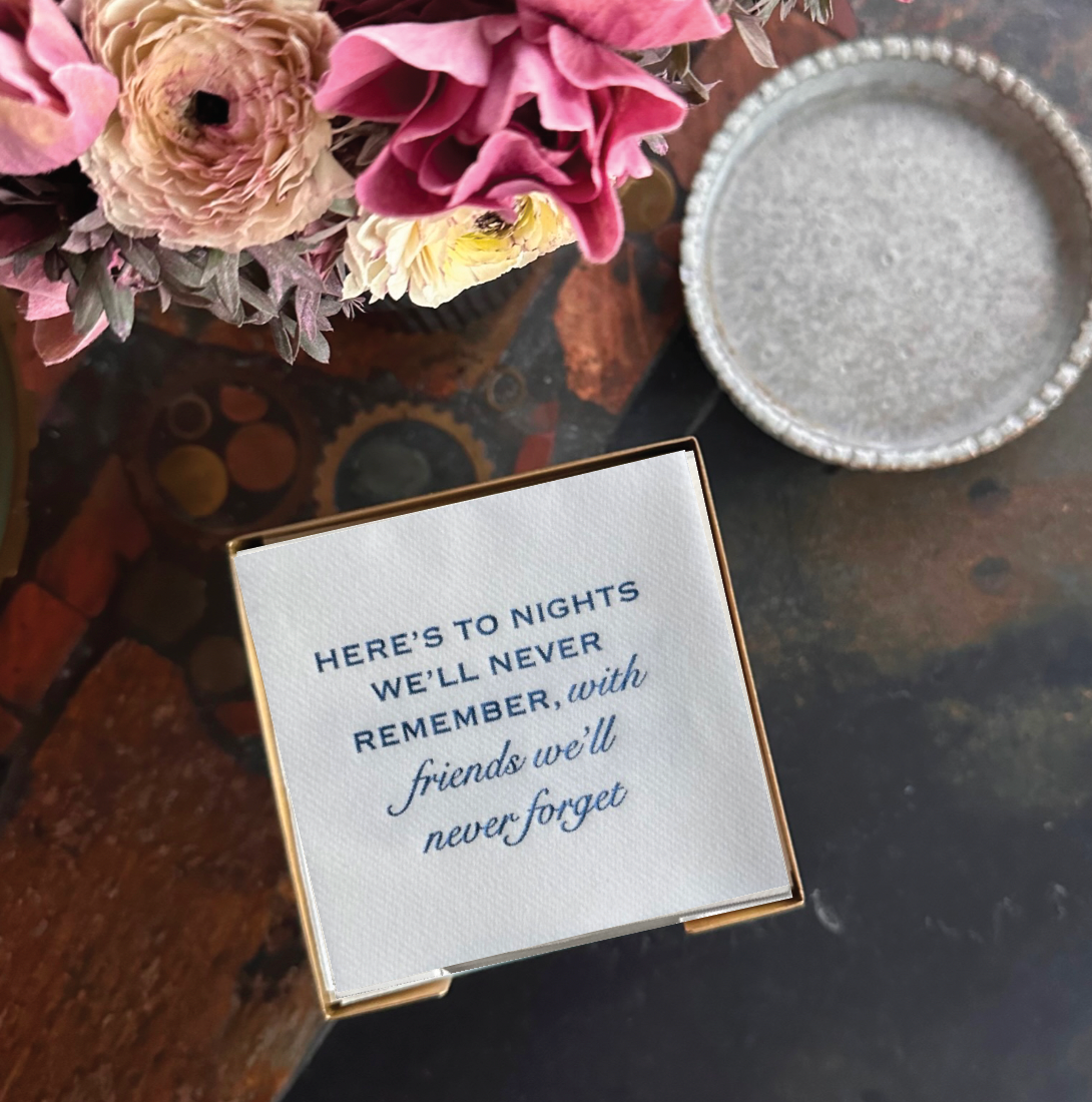 Lined Design – wholesale Engångsservett – Mässingspläterad cocktailservettvärdinnesats10