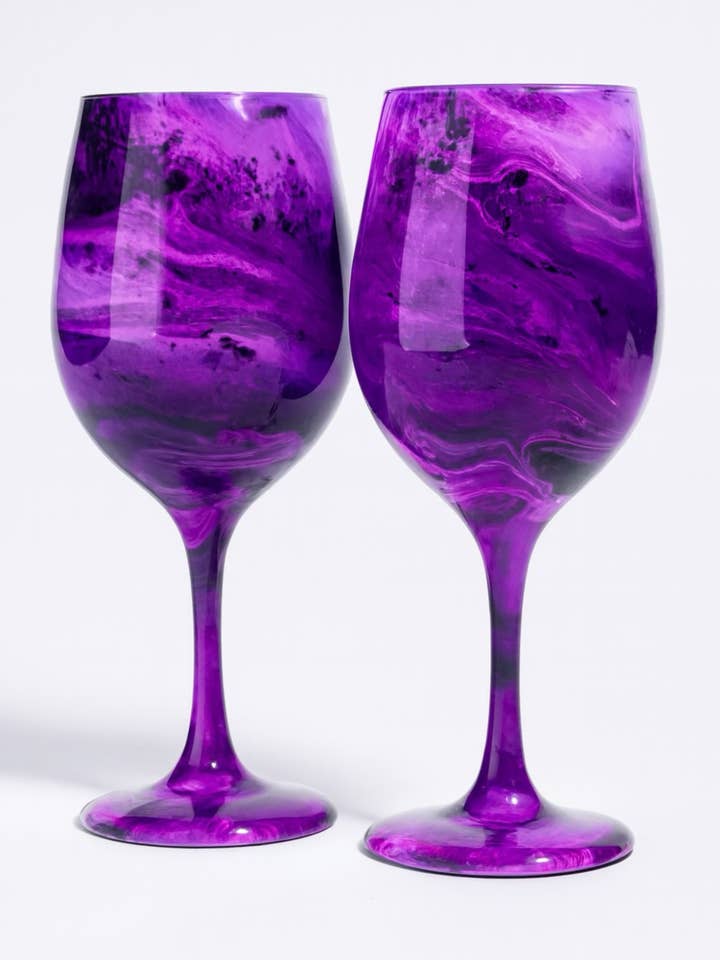 Verres à vin et verrerie Artisan Violet Veil pour la vente par Joie De Vino Glassware