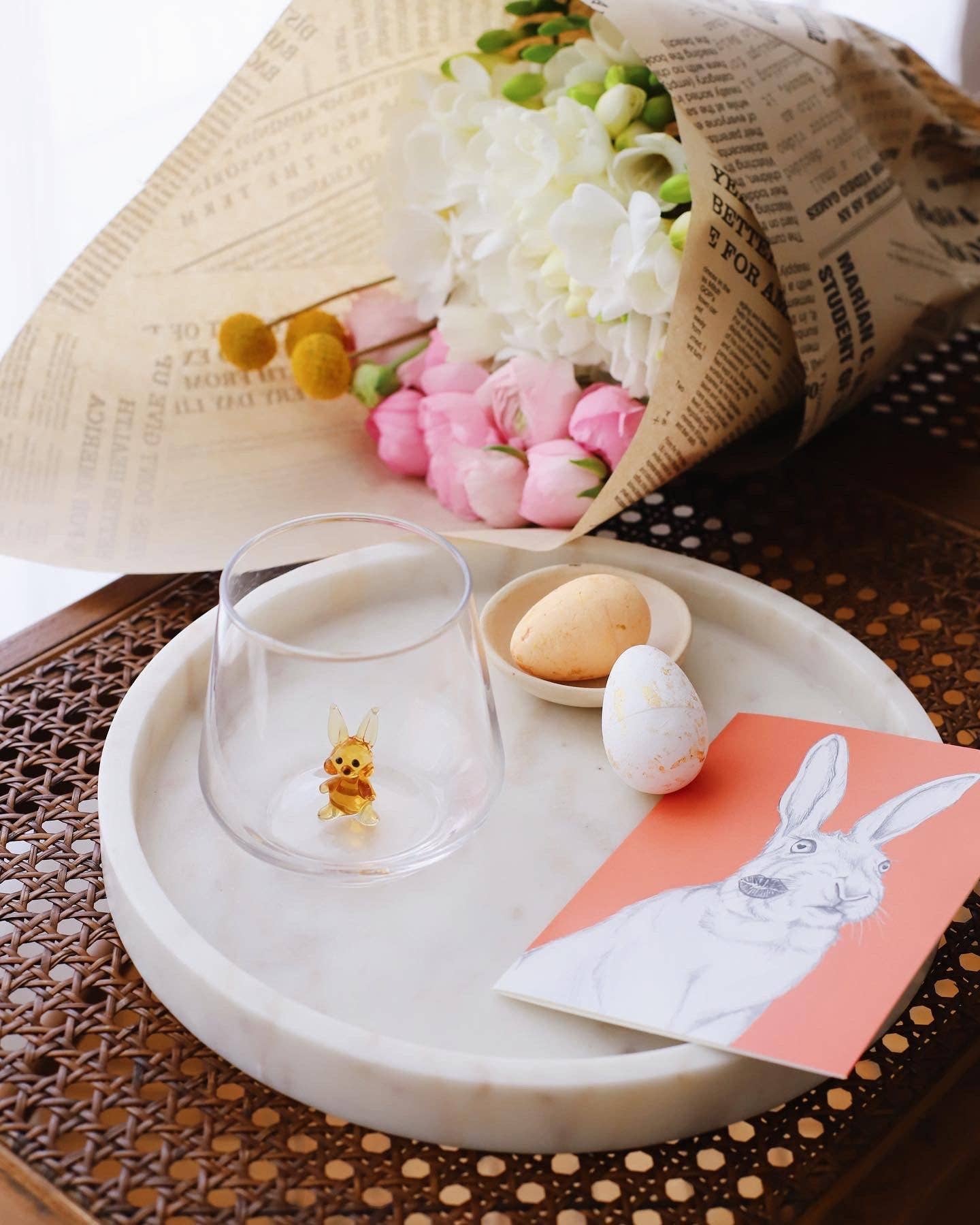 MINIZOOUSA - Wholesale Drinking Glass/Cup - Brown Bunny Figurine Drinking Glass1