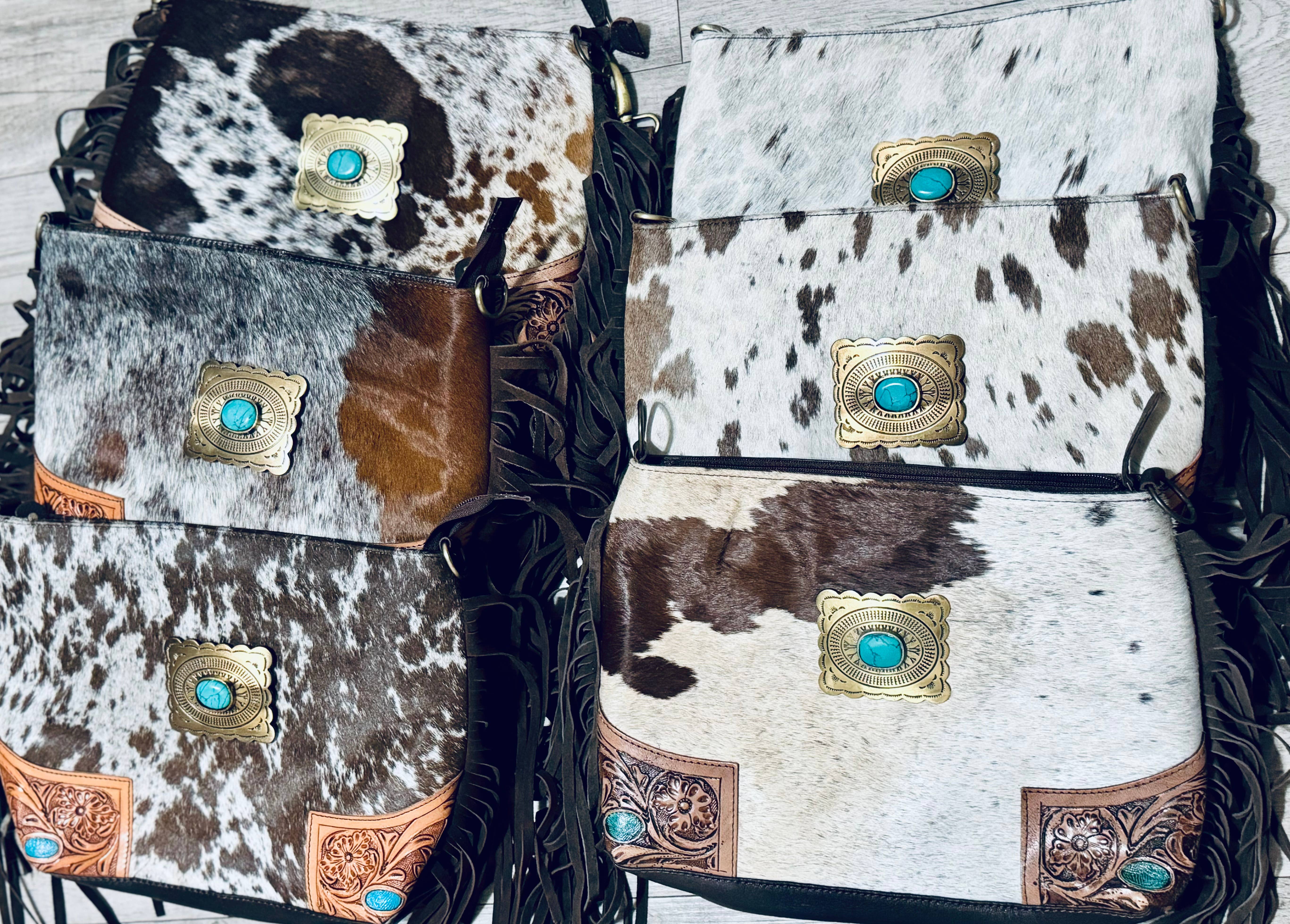FRINGE & LUXE - Wholesale Crossbody Bag - Women's - Cowhide tooling carved fringe bag3