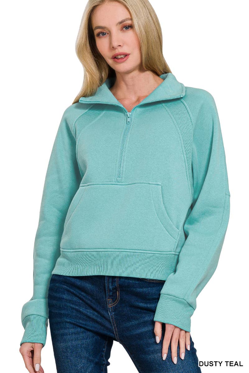 42POPS - Wholesale Sweatshirt - Women's - `.Half Zip Cropped Pullover29