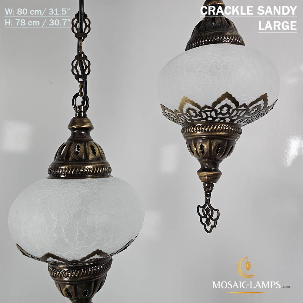 Mosaic Lamps - Wholesale Chandelier/Hanging Light - 5 Clear Cracked Globe Bar Chandelier5