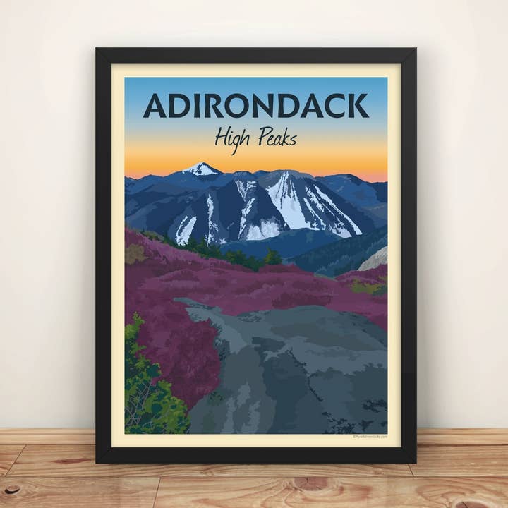 12x16 Adirondacks Poster | Sunrise in the Adirondack High Peaks for wholesale by Pure Adirondacks