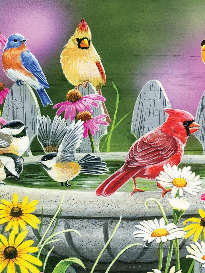 BL/Feathered Friends Fountain for wholesale by Greeting Cards by Norcard