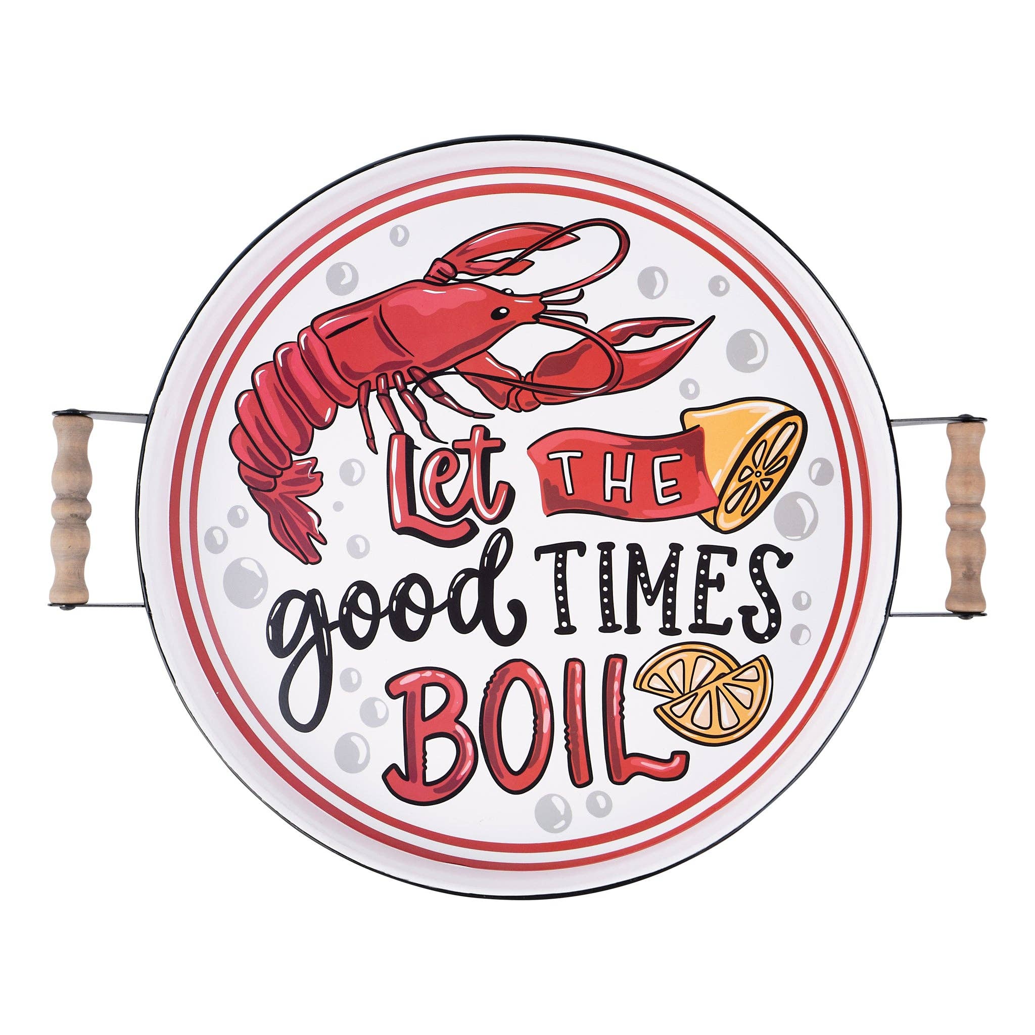 Glory Haus - Wholesale Serving Tray - Crawfish Good Times Boil Enamel Tray0